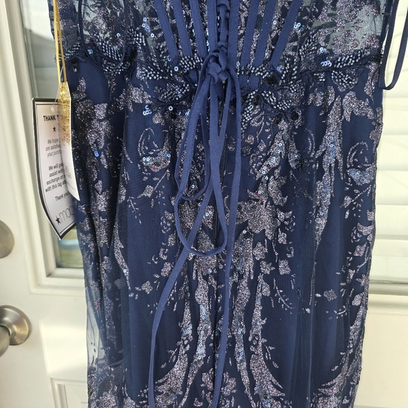 $279 Say Yes To The Dress Juniors' Glitter Mesh Corset Gown Sz 5/6 Glam Prom NWT - Picture 15 of 16